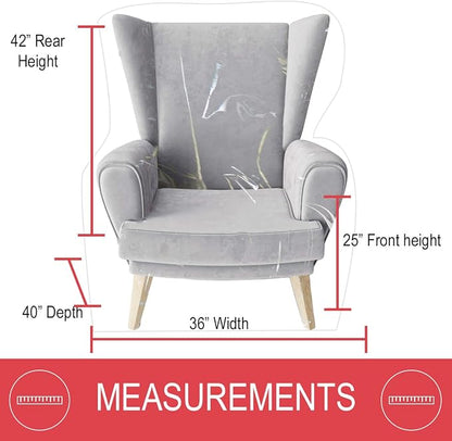 LAMINET Heavy Duty Clear Plastic Chair Covers Protectors for Recliner | Durable vinyl protector shield for armchair recliner against pet scratches, hair, dust, spills; simply wipe clean.