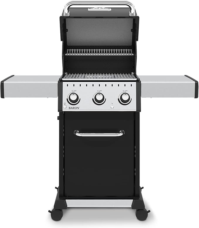 Broil King 874214 Baron 320 Pro, Liquid Propane (LP), Stainless Steel, Black