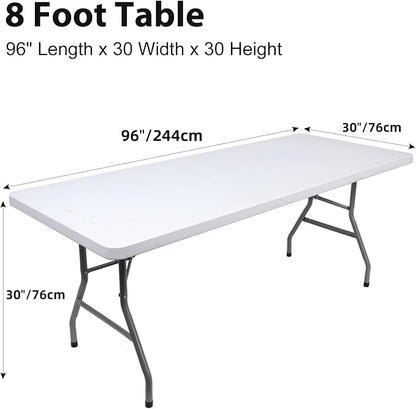 BDDC 8ft Stretch Spandex Fitted Table Cloth for 8 Foot Tables | GRS-Certified Eco-Friendly Fabric, Elastic Fit Rectangle Tablecloth, Washable, Wrinkle-Free, For Events & Parties