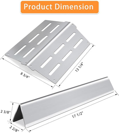 Grill Replacement Parts for Weber Genesis 300 Series, 7620, 7622, 7524 | Stainless Steel Flavorizer Bars, Heat Deflector and Cast Iron Grill Grates E310 E320 E330 S310 S320 S330 EP310 EP320 EP330