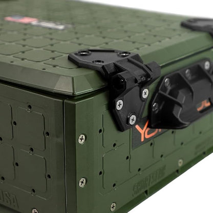 YakAttack ShortStak Solo Storage Box - Size & Color Options | Standalone Low-Profile Crate with Lid, Hinges & Latches | GridLoc Mounting Panels | Slider Feet for Under-Seat Use | Made in USA