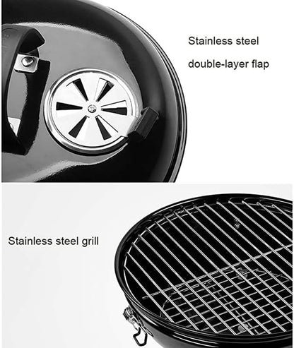 Portable Charcoal Grill for Camping BBQ Grills Outdoor Barbecue Grill Round Insulation Braised Oven Patio Grilling Rack with Flame Control Small Folding Tabletop Grill,A-1