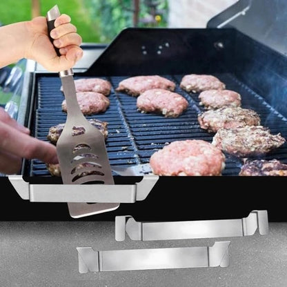 Stainless Steel Griddle Spatula Stand, 2 Pack Grill Barbecue Tool Rack Hold Rack Griddle Accessories Holder for Blackstone, Camp Chef, Royal Gourmet, Outdoor Camping Picnic BBQ Essentials