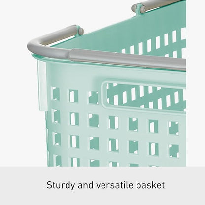 Like-it │SCB-5 │Daily use Inside or Outside. Movable Handles Make it Easy to Carry Around | Portable Large Basket for Kitchen, Laundry and Kids Room | 18.7 x 12.2 x 15.47 | White | 10.57 gal
