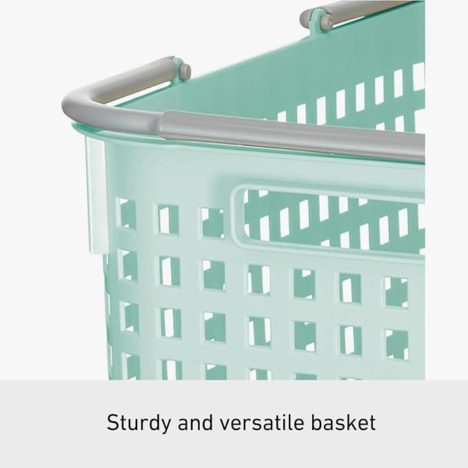 Like-it │SCB-5 │Daily use inside or outside. Movable handles make it easy to carry around. | Portable large basket for kitchen, laundry and kids room. | 18.7 x 12.2 x 15.47" | Mint blue | 10.57 gal