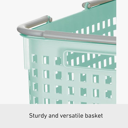 Like-it │SCB-5 │Daily use inside or outside. Movable handles make it easy to carry around. | Portable large basket for kitchen, laundry and kids room. | 18.7 x 12.2 x 15.47" | Mint blue | 10.57 gal