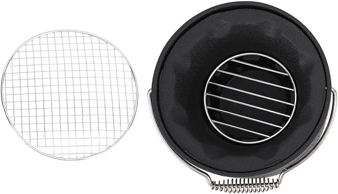 Hibachi Grill, Aluminum Stainless Steel Handle Portable Barbecue Stove Fast Even Heating Charcoal Stove with Grill Pan for Barbecue Tea Making (Small Size)