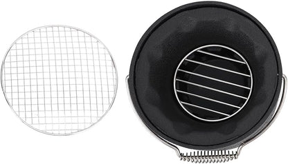 Hibachi Grill, Aluminum Stainless Steel Handle Portable Barbecue Stove Fast Even Heating Charcoal Stove with Grill Pan for Barbecue Tea Making (Small Size)