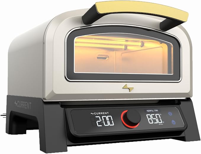 Current® Model P Electric Pizza Oven Indoor & Outdoor, 850°F Countertop Oven, No Turning Required, Perfect Pizza Every Time, Smart App Control, 12-Inch Pizza Stone Included, Sand