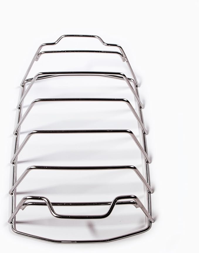 SnS Grills Rib 'N Roast Reversible Rack – 304 Stainless Steel, 2-in-1 Design Holds 5 Racks of Ribs or Large Roasts & Whole Chickens – Durable, Even Cooking, Enhanced Airflow, Maximizes BBQ Space