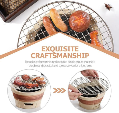 1set Grill Indoor Hibachi Grill Indoor Charcoal Gas Outdoor Barbecue Stove Outdoor Cooking Accessories Old Clay Stove Small Clay Portable