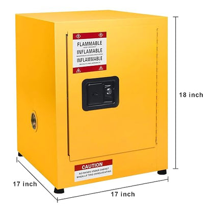 Hazardous Storage Cabinets, 17"x 17"x 18" Galvanized Steel Safety Cabinet, Flammable Liquids Storage Cabinet for Industry and Home