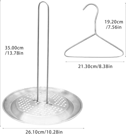 Stainless Steel Turkey Fryer Stand Kit,Turkey Chicken Fryer Stand and Hanger Set,suitable for outdoor turkey deep fryers,Turkey Fryer Grill Stainless Steel Accessories With Drip Pan