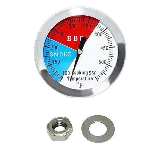 2 inch BBQ Thermometer Gauge Charcoal Pit Smoker Temp Gauge, Heat Indicator Temp Thermometer for Wood Charcoal Grill Pit