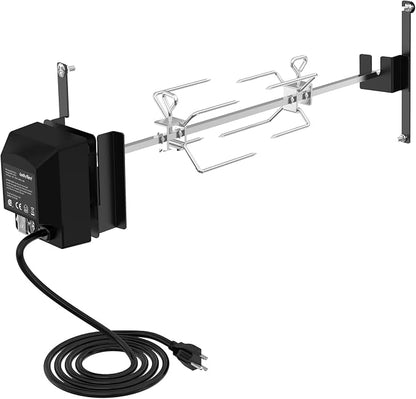 onlyfire Stainless Steel BBQ Rotisserie Kit for Weber 22 Inch WSM Cooker | 110V Electric Motor, 360 Degree Full Rotation, Takes Your WSM to Next Level
