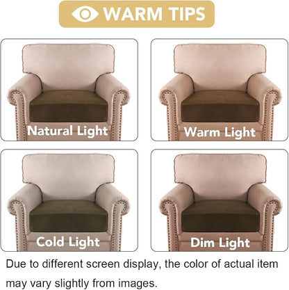 H.VERSAILTEX Velvet Stretch Couch Cushion Cover Plush Cushion Slipcover for Chair Cushion Furniture Protector Seat Cushion Sofa Cover (1 Piece Armchair Cushion Covers, Bronze Brown)