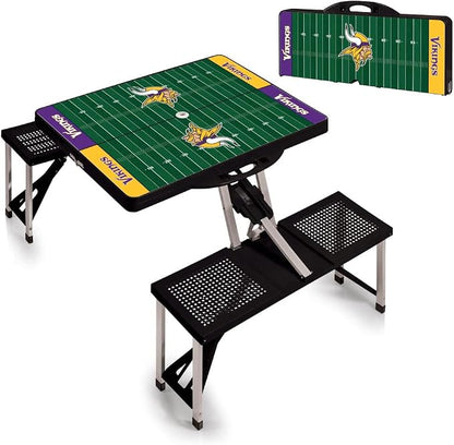 Picnic TIME NFL Football Field Folding Picnic Table, Camping Table, Outdoor Table with Umbrella Hole