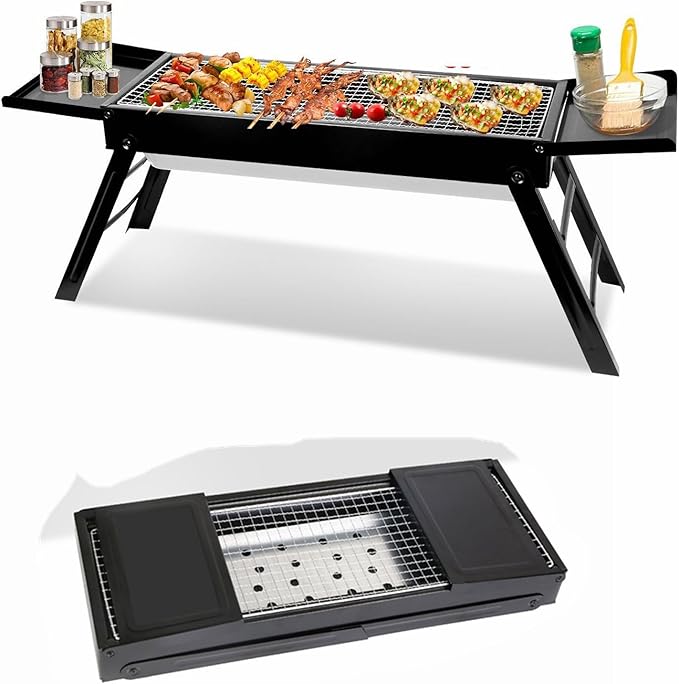 Portable BBQ Griddle, Foldable Kabob Barbecue for Outdoor Hibachi BBQ Lamb Skewer Camping Barbecue Grill in Garden Backyard Party Picnic Travel