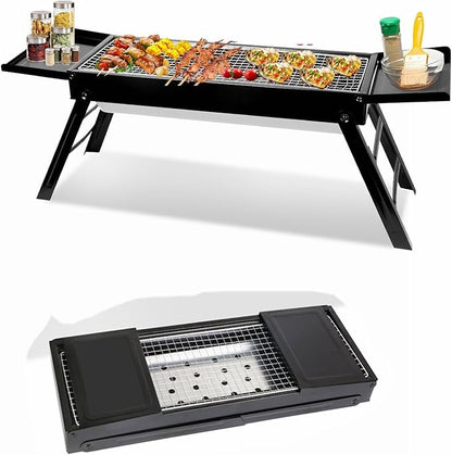 Portable BBQ Griddle, Foldable Kabob Barbecue for Outdoor Hibachi BBQ Lamb Skewer Camping Barbecue Grill in Garden Backyard Party Picnic Travel
