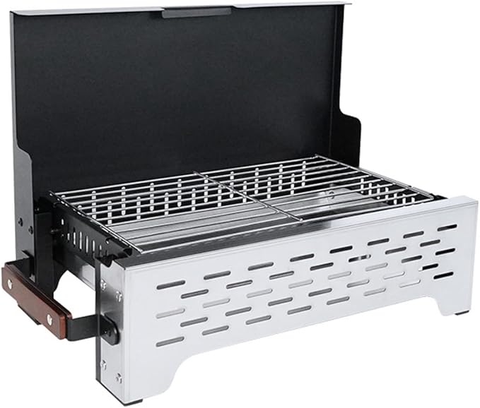 ALLC Charcoal Grills Tabletop Barbecue Rack Camping Outdoor Stainless Steel Barbecue Outdoor Barbecue Skewers Portable Barbecue Stove Barbecue Grill for Garden Outdoor Cooking