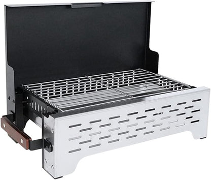 ALLC Charcoal Grills Tabletop Barbecue Rack Camping Outdoor Stainless Steel Barbecue Outdoor Barbecue Skewers Portable Barbecue Stove Barbecue Grill for Garden Outdoor Cooking