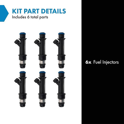 TRQ Fuel Injector Set | For 2008 Chevrolet Colorado 2008-2009 Trailblazer GMC Canyon Envoy Isuzu Ascender 2006 i-280 Saab 9-7x