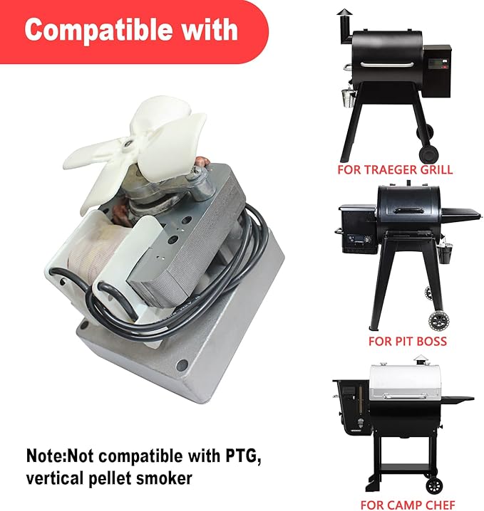 3.0RPM Auger Motor Parts Compatible with Traeger, Pit Boss, Camp Chef Wood Pellet Grills Smokers, Replacement AC120V 60Hz Universal Barbecue Feeding Gear