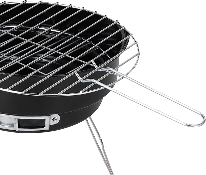 Gavigain Charcoal Grill, Mini Flat Top Kettle Barbecue Grill Small Portable Outdoor BBQ Grill for Backyard Garden Camping Cooking
