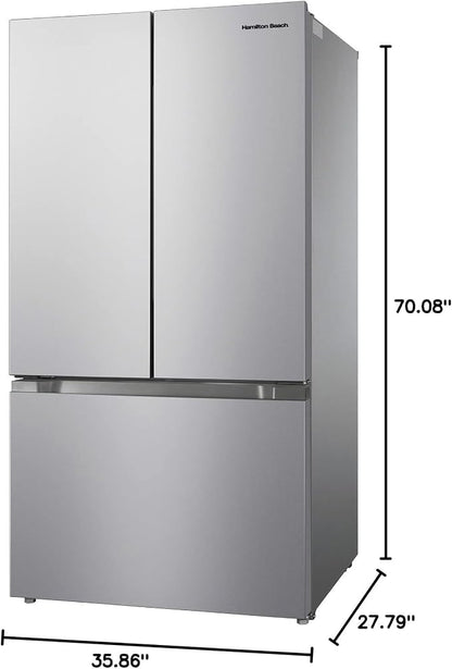Hamilton Beach HBF2067 French Door Full Size Refrigerator with Freezer Drawer, 20.3 cu ft, Stainless Steel
