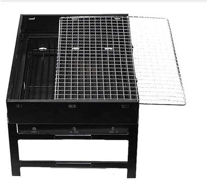 Portable Charcoal Grill for Camping BBQ, Stainless Steel Outdoor Barbecue Grill, 35x27cm Family Picnic Camping Grill, BBQ Grill for Garden Travel,A-1