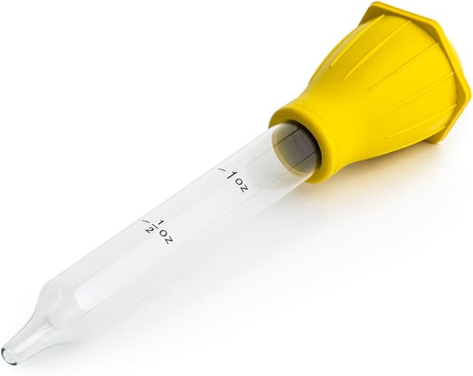 Fox Run Heat-Resistant Glass Baster, One Size | Keeps You Safe From The Heat | Dishwasher Safe For Easy Cleaning | Easily Baste Turkey, Poultry & Roasts | Long Glass Baster