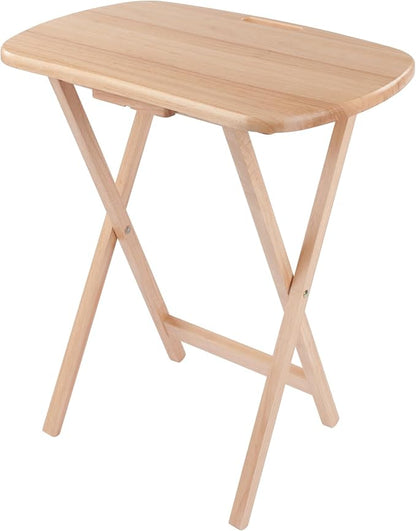 Winsome Lucca Set of 4 Foldable Snack Tables with Storage Rack, Easy to Store Portable Fold Up Table Set for Kitchen, Living Room TV Dining, Crafts, Puzzles, Work from Home