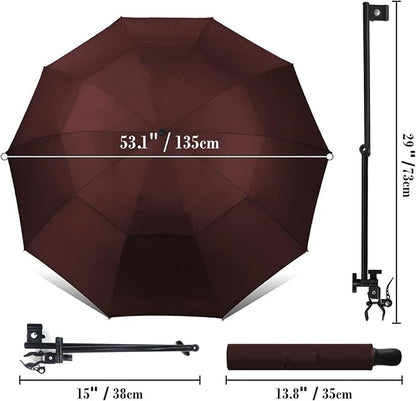 Patio Umbrellas UPF 50+ 360 ° Adjustable Shade Umbrella,Beach Umbrella with Universal Clamp,Beach Clamp on Umbrella,suitable for Patio,beach chairs,golf carts, wheelchairs,carts,bleachers,camping and fishing
