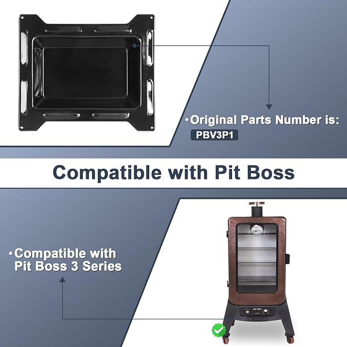 Water Pan for Pit Boss 3 Series Vertical Smoker, Replaces PBV3P1-13 | Measures 12.6 x 14.3 inches and helps maintain moisture while catching drippings during low-and-slow smoking