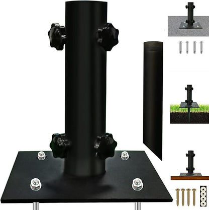 Umbrella Base for Φ1.2''-Φ2.2'' Pole, Patio Umbrella Stand Outdoor | Lawn Design with Ground Spike Fixing, Table Steel Umbrella Base for Multiple Scenes, Garden/Deck/Porch ﻿ ﻿ ﻿ ﻿ ﻿