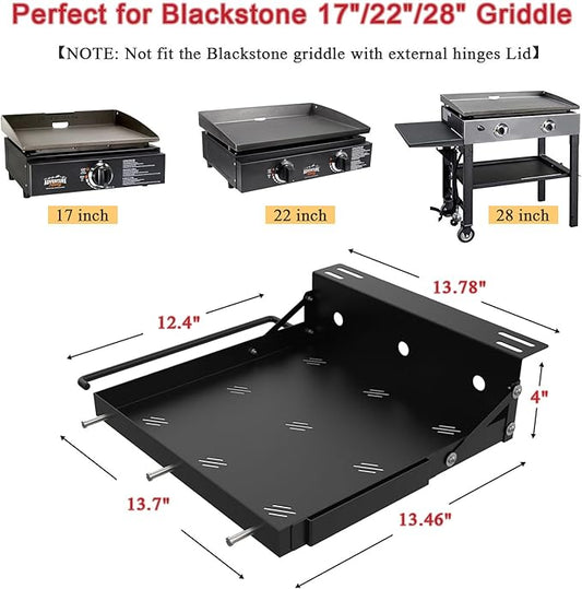 Griddle Side Shelf for Blackstone Griddle Accessories, Side Shelves Food Prep Table for Blackstone 1813 1666 1832 1814 1971 1939 & 17"/22"/28" Flat Top Grills