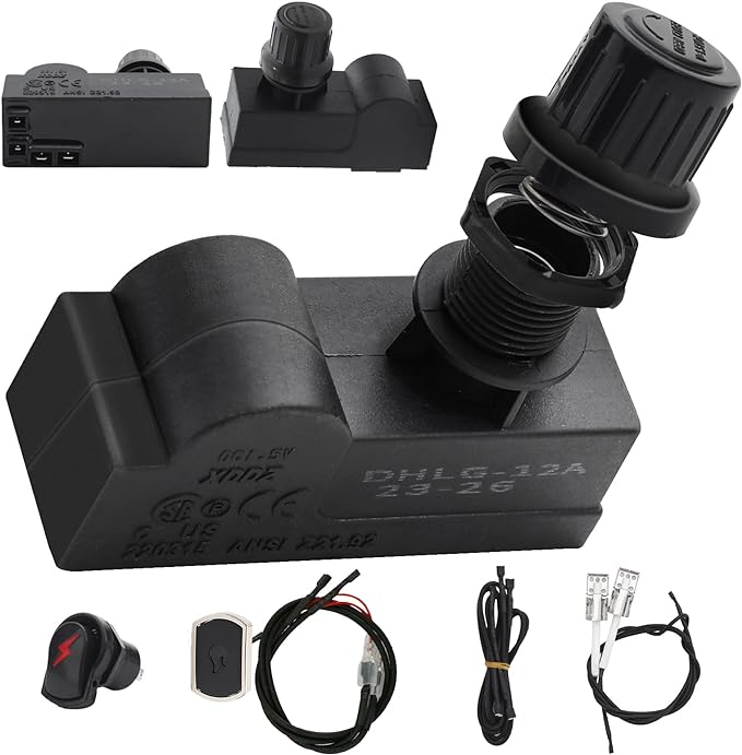 G350-0017-W1 Grill Igniters for Charbroil Ignitor Replacement Kit, 2-Outlets Electronic Ignition Module w/Wires and 2 Push Buttons, Grill Ignitor for Charbroil Surefire Ignition Systems