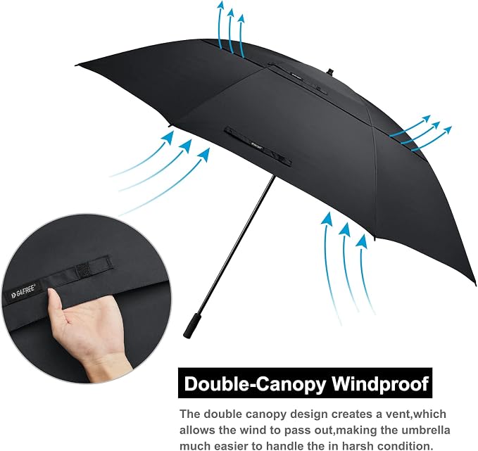 G4Free 80 Inch Golf Umbrella Extra Large Umbrella Double Canopy Windproof | Heavy Duty Oversized, Waterproof Stick Umbrella for Rain UV Protection, Fits 6-8 people for Doorman/Family/Patio