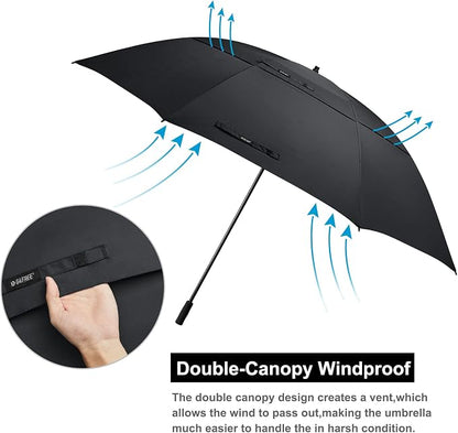 G4Free 80 Inch Golf Umbrella Extra Large Umbrella Double Canopy Windproof | Heavy Duty Oversized, Waterproof Stick Umbrella for Rain UV Protection, Fits 6-8 people for Doorman/Family/Patio