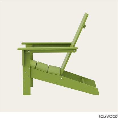 Polywood Contemporary Modern Oversized Adirondack Chair in Lime
