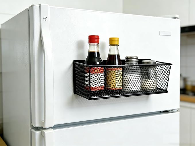 Magnetic Storage Bin for Traeger Smoker Grill Caddy, Magnetic Basket Organizer Holder for Fridge Magnetic Storage Bin Box Containers for Refrigerator Whiteboard Classroom, 2 Pack