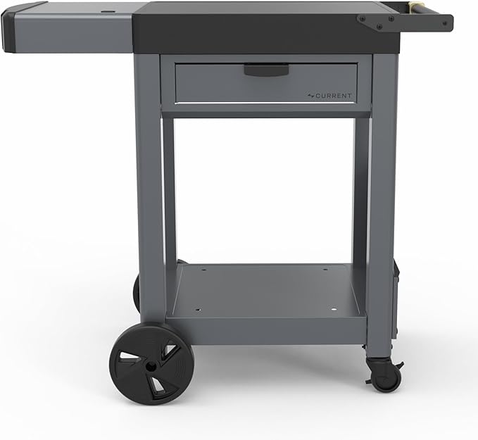 Current® Outdoor Pizza Cart, Mobile Prep Station with Soft-Close Drawer, Pizza Peel Holster, Spacious Work Surface, Weather-Resistant, Perfect Height, Wheels for Easy Movement