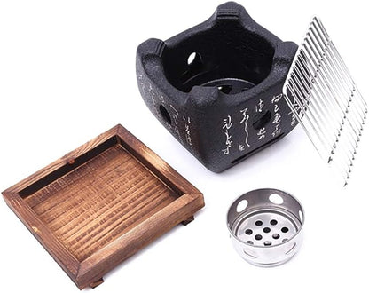 BBQ Barbeque Barbecue Grill,Portable Household Charcoal Barbecue Stove,Split Type Easy to Clean,Indoor and Outdoor，2 Size (Size : 15cm15cm)