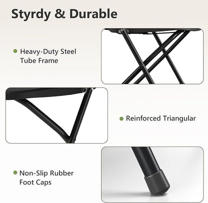 Folding Table and Chairs Set for 2, 27 Inch Square Folding Card Table with 2 Foldable Chairs, Portable Folding Table Set for Camping, Patio, Picnic, RV, Dorm, Small Spaces