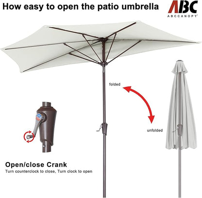ABCCANOPY Patio Umbrella 9FT - Outdoor Half Umbrellas for Patio, Backyard, Garden, Deck (Light Beige)