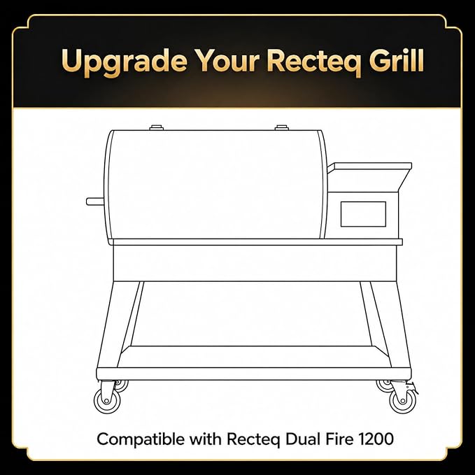 QuliMetal Front Shelf for Recteq Deck Boss 800, Folding Front Grill Table Accessory, Foldable Pellet Grill Shelf with Extra Prep Space for Food Prep, Trays, Tools and Storage, 37.7" x 10.5"