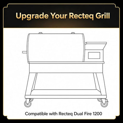 QuliMetal Front Shelf for Recteq Deck Boss 800, Folding Front Grill Table Accessory, Foldable Pellet Grill Shelf with Extra Prep Space for Food Prep, Trays, Tools and Storage, 37.7" x 10.5"