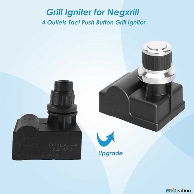 4 Outlets AA Battery Tact Push Button Electronic Ignition Module Replacement for Charbroil, Nexgrill, Kenmore, Char-Griller, Grill Igniters for Charbroil Grill Igniter Replacement