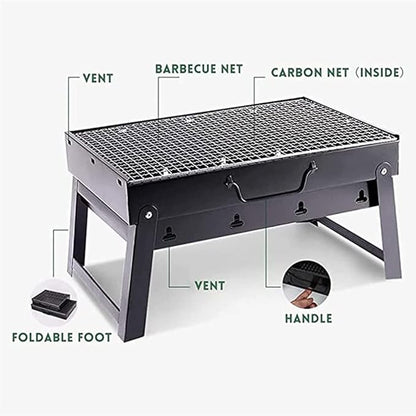 IRYZE Portable Charcoal Grill Charcoal Grill Easy To Install Barbecue Grilling Portable For Outdoor BBQ Picnic Patio Backyard BBQ Grill for Outdoor (Size : 35x27x20cm)