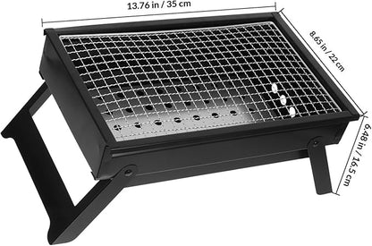 Portable Foldable Charcoal Bbq Grill for Camping and Outdoor Use, Medium Size with Upgraded Pull-out Charcoal Tray, Suitable for 1-3 People, Thickened Portable Barbecue Grill